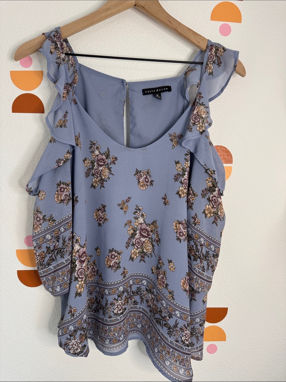 Haute Monde Lavender Floral Ruffle Camisole N0324